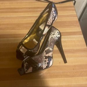 Guess Snakeskin Print Heels